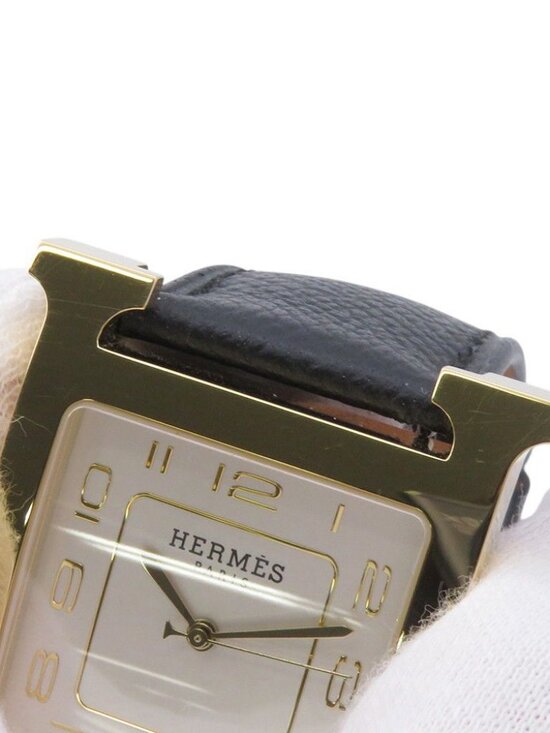 Hermes Watch GM Epsom Black Silver Dial Quartz main image 6